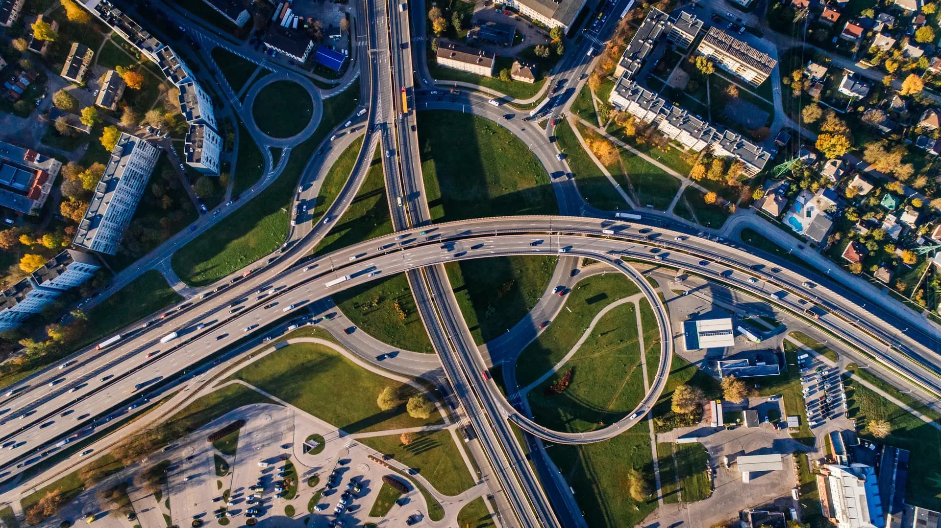 top-down view of a highway